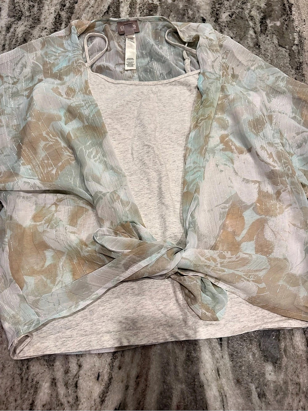 Chico's Floral Sheer Blouse Size 1